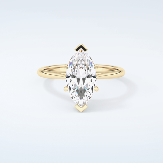 2.0 CT Marquise Cut Solitaire Moissanite Engagement Ring