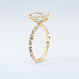 1.75 CT Emerald Cut Pave Moissanite Engagement Ring 6