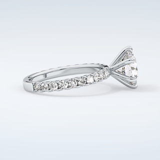 2.0 CT Round Cut Pave Moissanite Engagement Ring 16