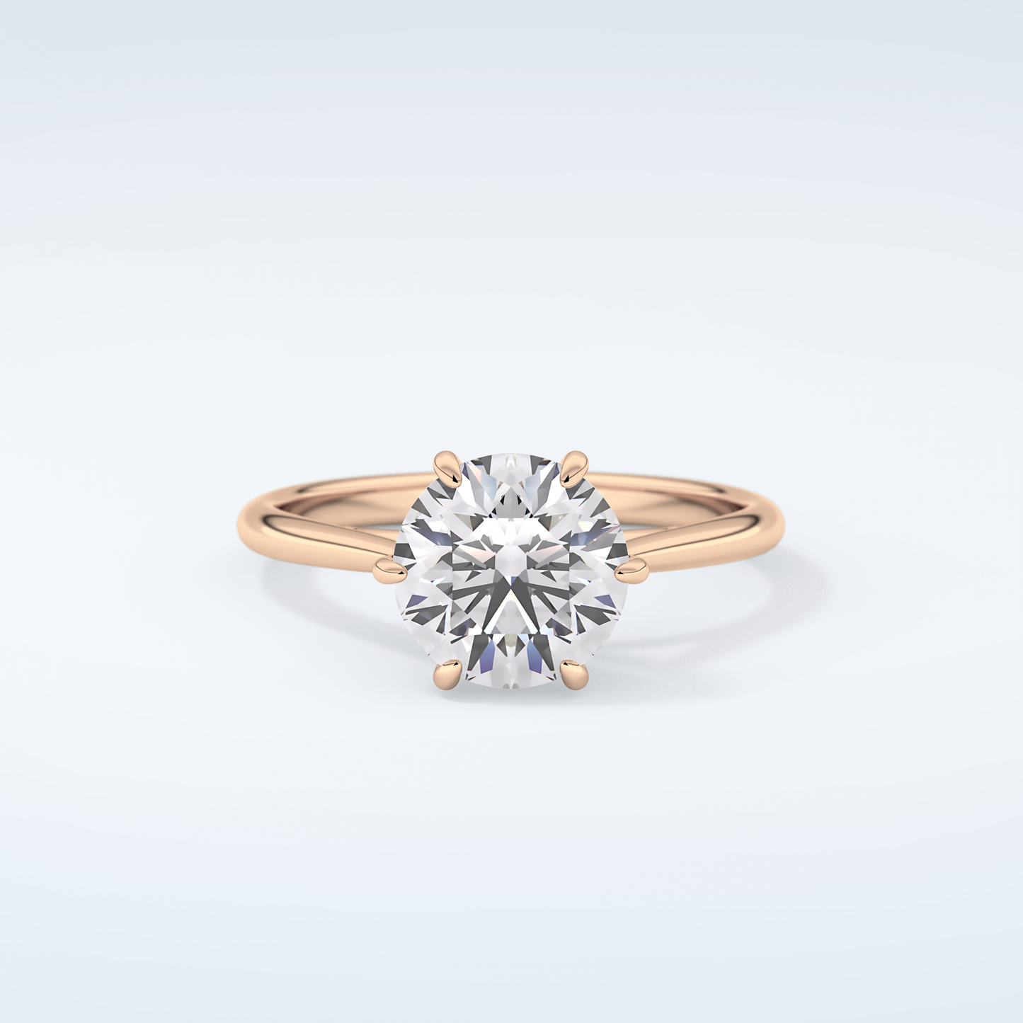 2.0 CT Round Cut Solitaire Moissanite Engagement Ring