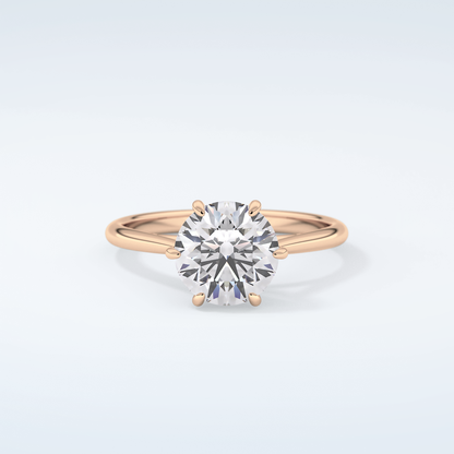 2.0 CT Round Cut Solitaire Moissanite Engagement Ring