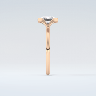 2.0 CT Emerald Cut Half Bezel Moissanite Engagement Ring 11