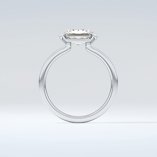 2.0 CT Radiant Cut Half Bezel Moissanite Engagement Ring 14