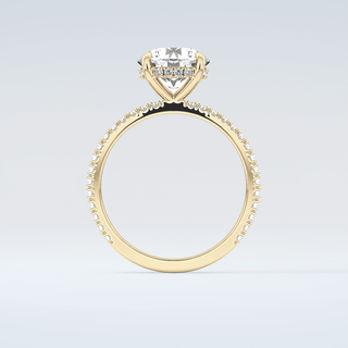 2.0 CT Round Cut Pave Hidden Halo Moissanite Engagement Ring 2