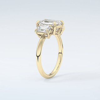 2.0 CT Emerald Cut Three Stone Moissanite Engagement Ring 6