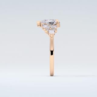 2.0 CT  Pear Cut Cluster Moissanite Engagement Ring 11