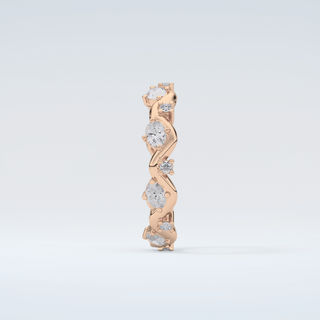 0.56 TCW Round & Oval Shaped Moissanite Wedding Band 11