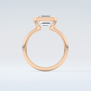 2.0 CT Emerald Cut Half Bezel Moissanite Engagement Ring 8