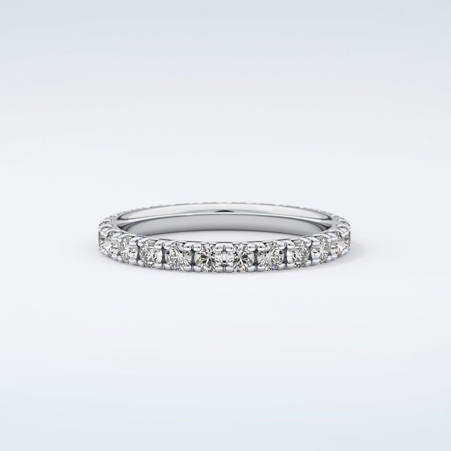 0.84 TCW Round Shaped Moissanite Wedding Band