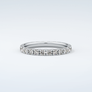 0.84 TCW Round Shaped Moissanite Wedding Band 15