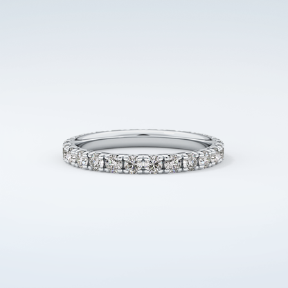 0.84 TCW Round Shaped Moissanite Wedding Band