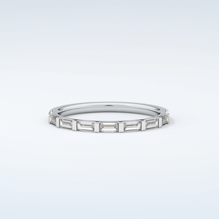 0.54 TCW Baguette Shaped Moissanite Wedding Band 13
