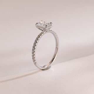 Stunning 1.0 - 2.0 CT Radiant Moissanite Engagement Ring with Pave Design 5