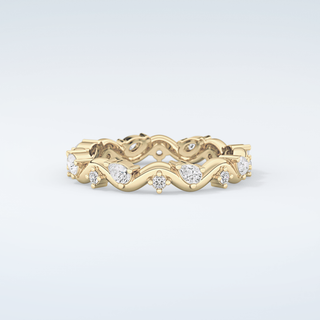 0.56 TCW Round & Pear Shaped Moissanite Wedding Band 4