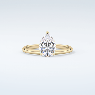 2.0 CT Pear Cut Solitaire Moissanite Engagement Ring 1