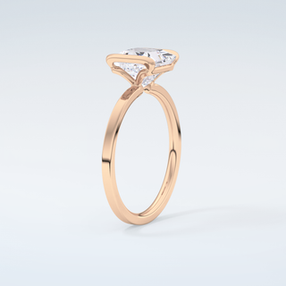 2.0 CT Princess Cut Half Bezel Moissanite Engagement Ring 12