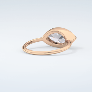 1.0 CT East West Marquise Cut Solitaire Style Moissanite Engagement Ring 9