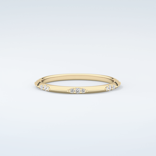 0.09 TCW Round Shaped Moissanite Wedding Band 3