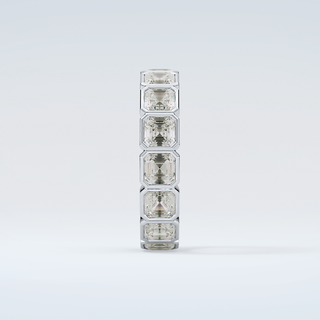 2.25 TCW Asscher Shaped Moissanite Wedding Band 17