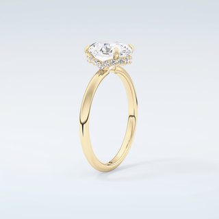 2.0 CT Oval Cut Hidden Halo Moissanite Engagement Ring 6