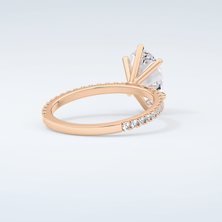 2.0 CT Oval Cut Pave Moissanite Engagement Ring 9