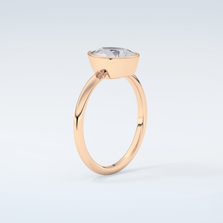 1.25 CT Pear Cut Bezel Style Moissanite Engagement Ring 12