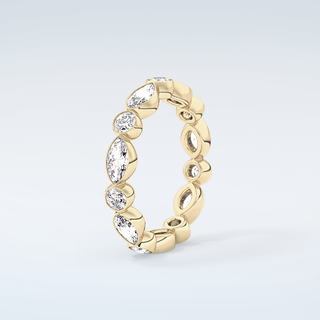 0.98 TCW Round & Marquise Shaped Moissanite Wedding Band 6