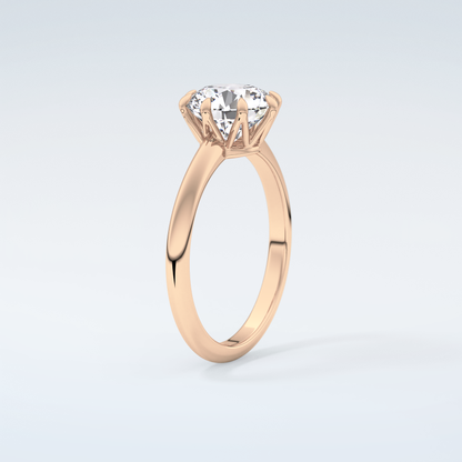 2.0 CT Round Cut Solitaire Moissanite Engagement Ring