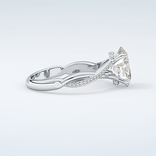 2.0 CT Oval Cut Hidden Halo Twisted Shank Moissanite Engagement Ring 16