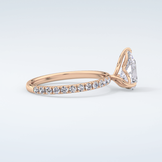 1.5 CT Pear Cut Pave Moissanite Engagement Ring 10