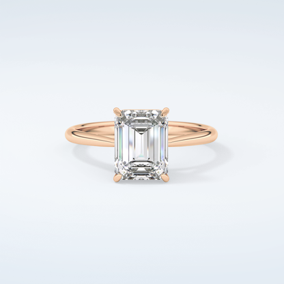 2.0 CT Emerald Cut Solitaire Moissanite Engagement Ring