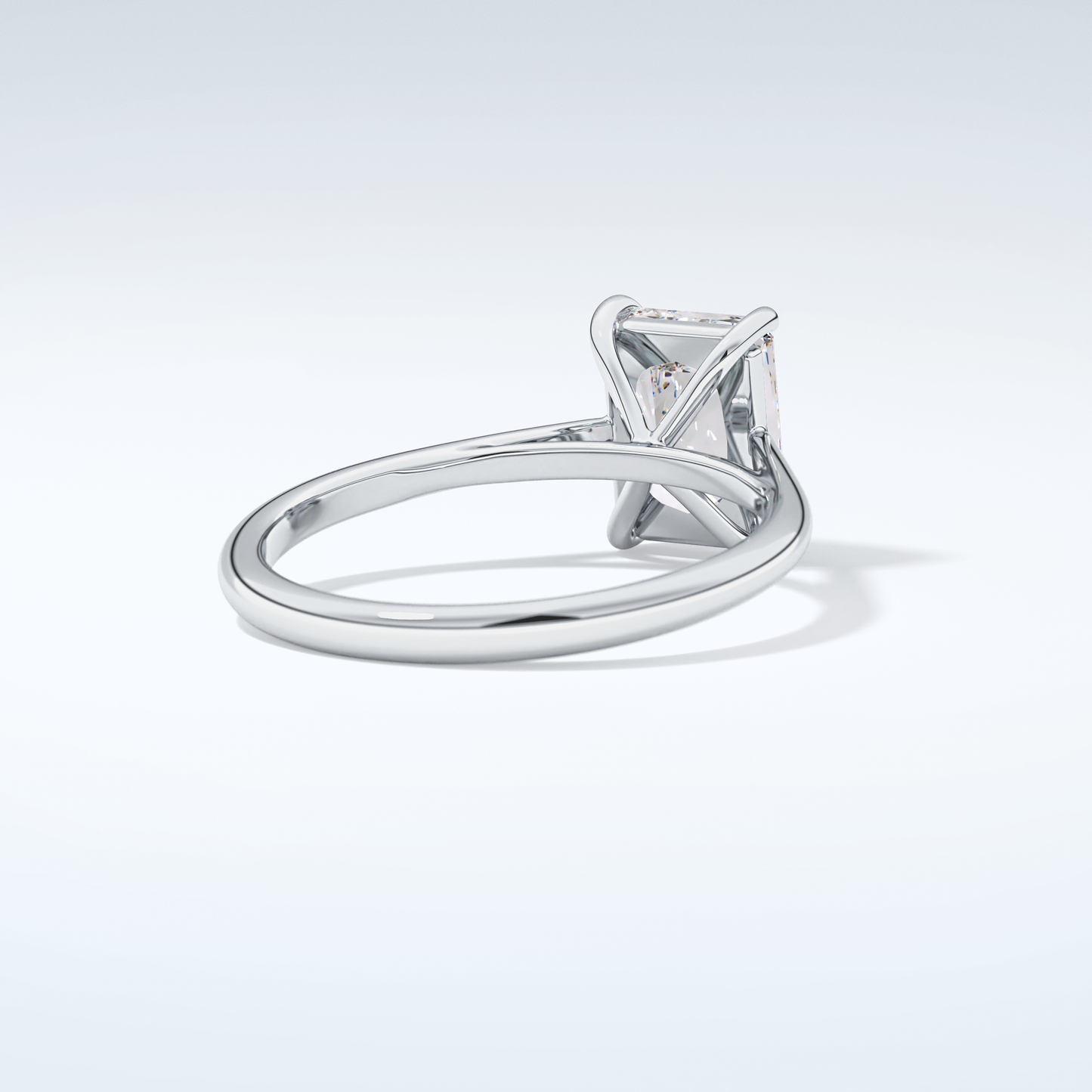 2.0 CT Radiant Cut Solitaire Moissanite Engagement Ring