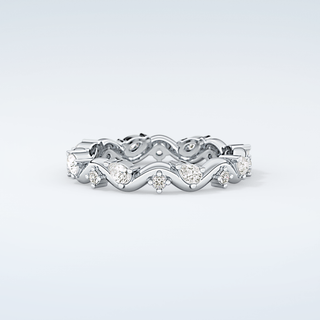 0.56 TCW Round & Pear Shaped Moissanite Wedding Band 15