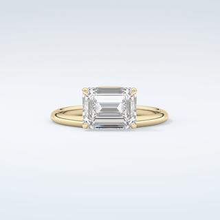2.0 CT Emerald Cut Solitaire Moissanite Engagement Ring 1
