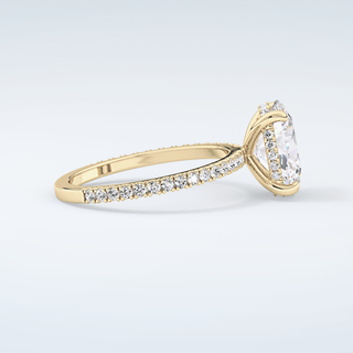 2.0 CT Oval Cut Pave Hidden Halo Moissanite Engagement Ring 4