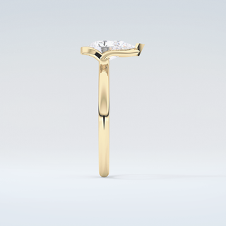 2.0 CT Pear Cut Half Bezel Moissanite Engagement Ring 5