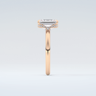 2.0 CT Emerald Cut Hidden Halo Moissanite Engagement Ring 11