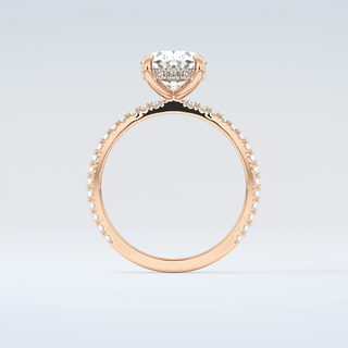 2.0 CT Oval Cut Pave Hidden Halo Moissanite Engagement Ring 8