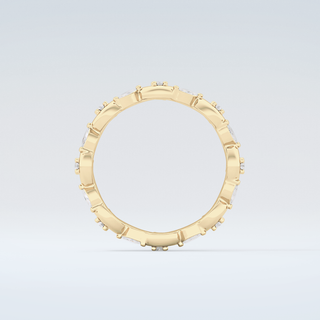 0.56 TCW Round & Marquise Shaped Moissanite Wedding Band 2