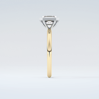 2.0 CT Asscher Cut Half Bezel Solitaire Moissanite Engagement Ring 5