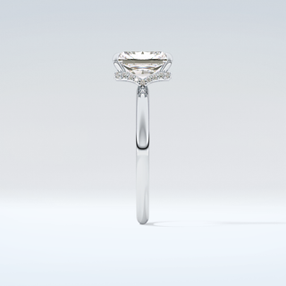 2.0 CT Radiant Cut Hidden Halo Moissanite Engagement Ring 17