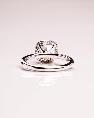 2.15 CT Cushion Hidden Halo Bezel Moissanite Engagement Ring