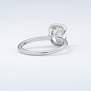 2.0 CT Cushion Cut Half Bezel Moissanite Engagement Ring 15