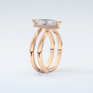 2.0 CT Marquise Cut Double Shank Style Moissanite Engagement Ring 12