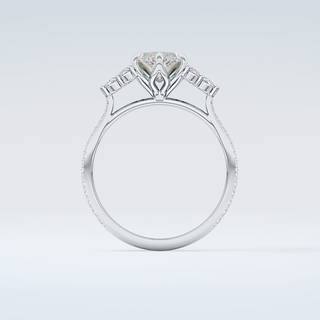 1.5  CT Marquise Cut Cluster & Pave Moissanite Engagement Ring 14