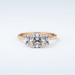 2.0 CT Cushion Cut Three Stone Moissanite Engagement Ring 7