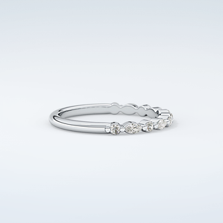 0.32 TCW Round & Marquise Shaped Moissanite Wedding Band 16