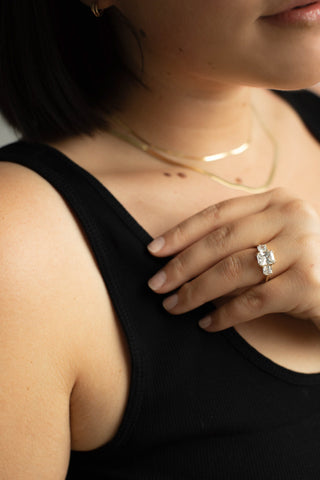 2 CT Round Three Stones Lab Grown Diamond Engagement Ring