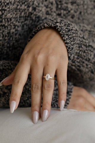 2 CT Round Three Stones Lab Grown Diamond Engagement Ring