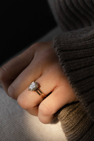 2 CT Round Three Stones Lab Grown Diamond Engagement Ring